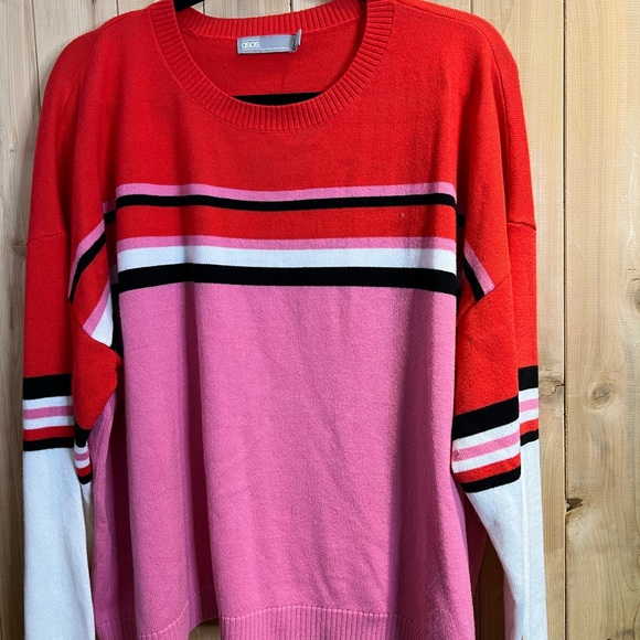 ASOS CURVE - Jumper with Crew Neck in Colour Block Stripe - Picture 3 of 3